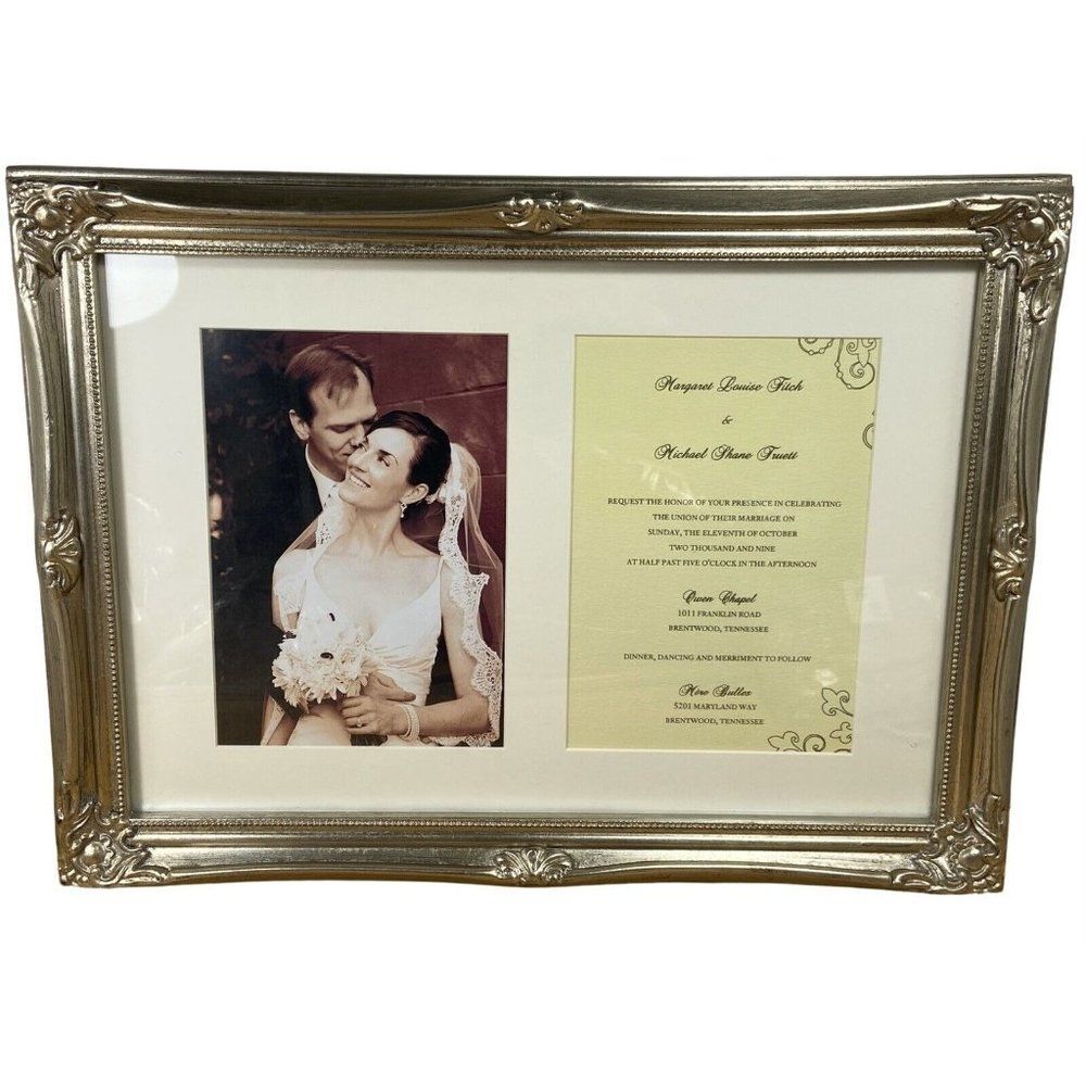 Wedding and Invitation Photo Frame Picture Frame Matted 15" by 11 inches high